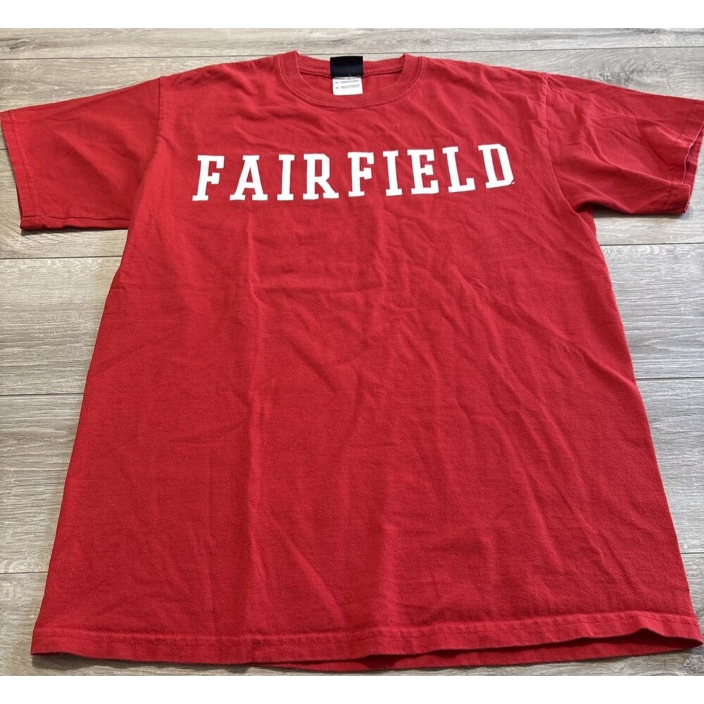 Fairfield University Blue 84 Men's Size M College T-Shirt Red White Cotton Tee
